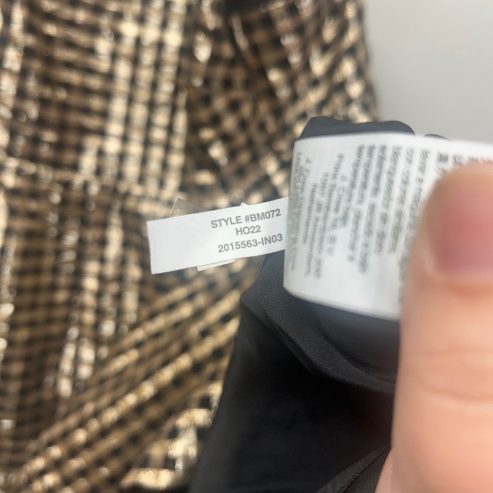 J.Crew Lurex Metallic Gingham Tiered Mini Dress Black 16 party picnic preppy - Picture 7 of 11